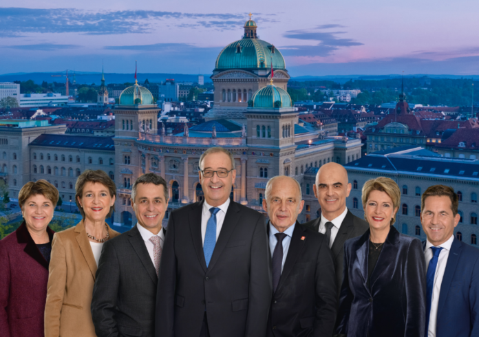 Die Mitglieder des Bundesrates 2021 im Gruppenbild.