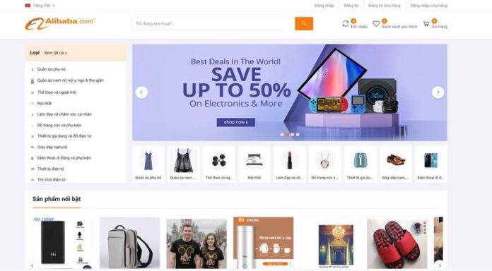 Imitation der Startseite der E-Commerce-Einzelhandelsmarke Alibaba zu Phishing-Zwecken (Quelle: Check Point Software Technologies Inc.)