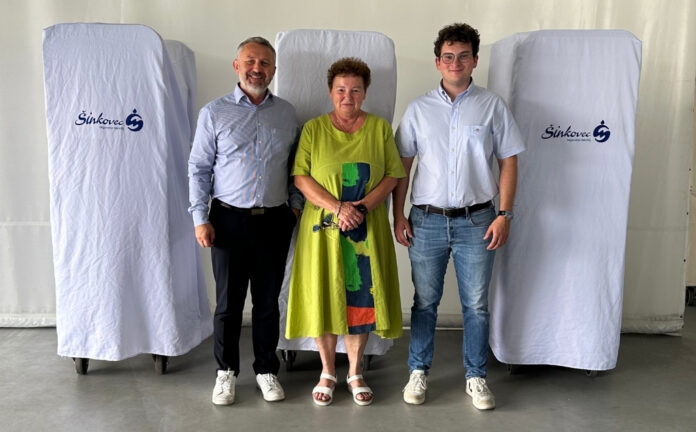 Dejan Buhovac (Regional Managing Director Central and Eastern Europe CWS Workwear), Gašper and Mateja Šinkovec © CWS Workwear