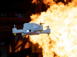 Was Drohnen im Brandfall alles können Die FireDrone ist die erste Drohne, die extremer Hitze trotzt. Künftig soll sie Daten direkt aus Gefahrenzonen senden. Quelle: EMPA