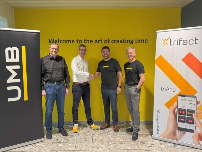 Peter Plank (UMB), Patrick Basler, CEO Trifact AG, Carmelo Salmeri und Reto Rueegsegger beide UMB (Vlnr)